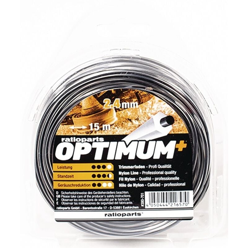 foto del prodotto nylon thread optimum, spessore del filo 2,4 mm, lunghezza del filo 15 m