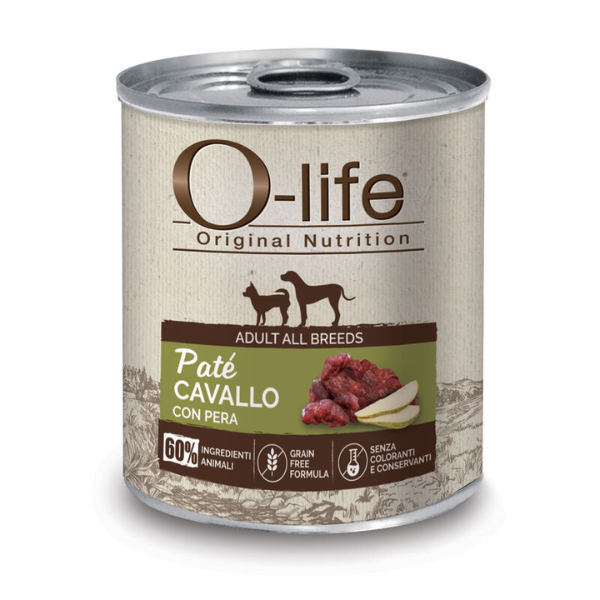 foto del prodotto o life adult grain free pat 400 gr cavallo con pera cibo umido per cani 1 ordine scegli lo sconto bzr5 bzr20 200 punti fedelt 