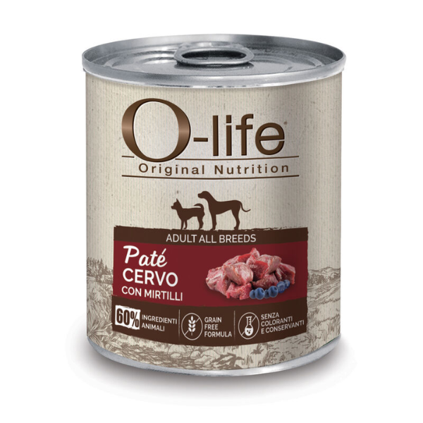 foto del prodotto o life adult grain free pat 400 gr cervo con mirtilli cibo umido per cani 1 ordine scegli lo sconto bzr5 bzr20 200 punti fedelt 