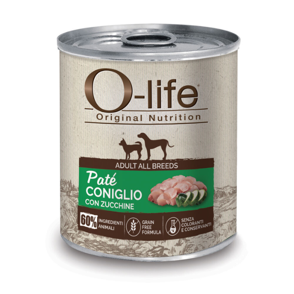 foto del prodotto o life adult grain free pat 400 gr coniglio con zucchine cibo umido per cani 1 ordine scegli lo sconto bzr5 bzr20 200 punti fedelt 