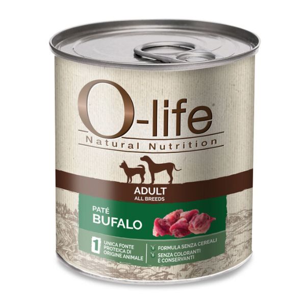 foto del prodotto o life adult grain free pat monoproteico 400 gr bufalo umido monoproteico cane 1 ordine scegli lo sconto bzr5 bzr20 200 punti fedelt 