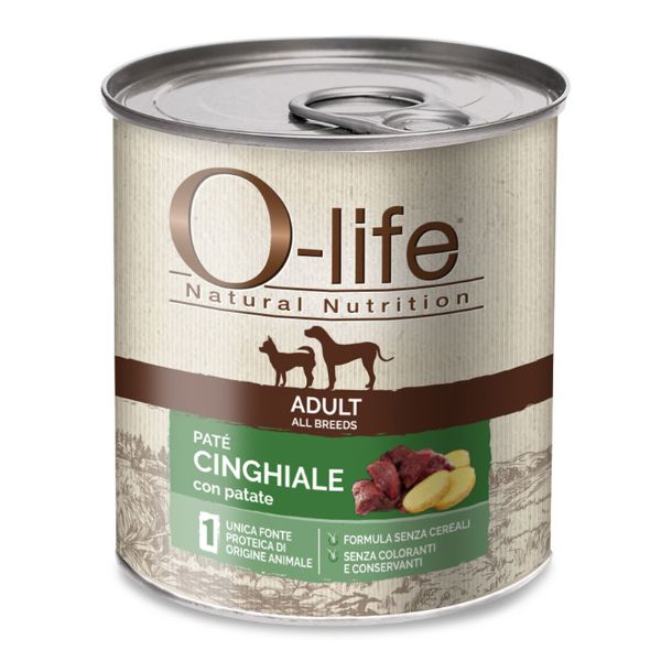foto del prodotto o life adult grain free pat monoproteico 400 gr cinghiale con patate umido monoproteico cane 1 ordine scegli lo sconto bzr5 bzr20 200 punti fedelt 