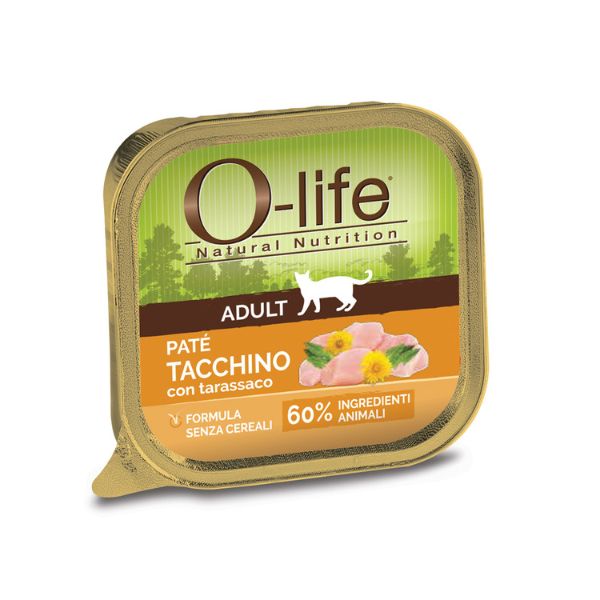 foto del prodotto o life cat adult grain free pat 85 gr tacchino con tarassaco confezione da 6 pezzi 1 ordine scegli lo sconto bzr5 bzr20 200 punti fedelt 