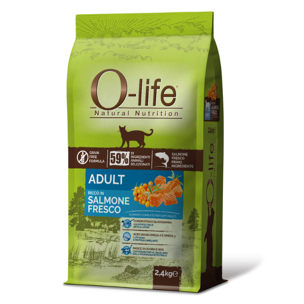 foto del prodotto o life cat adult grain free salmone fresco 2,4 kg 1 ordine scegli lo sconto bzr5 bzr20 200 punti fedelt 