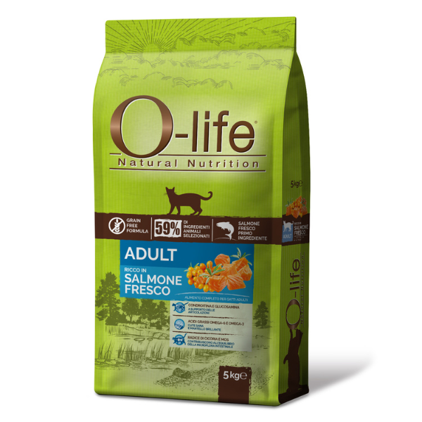 foto del prodotto o life cat adult grain free salmone fresco 5 kg 1 ordine scegli lo sconto bzr5 bzr20 200 punti fedelt 