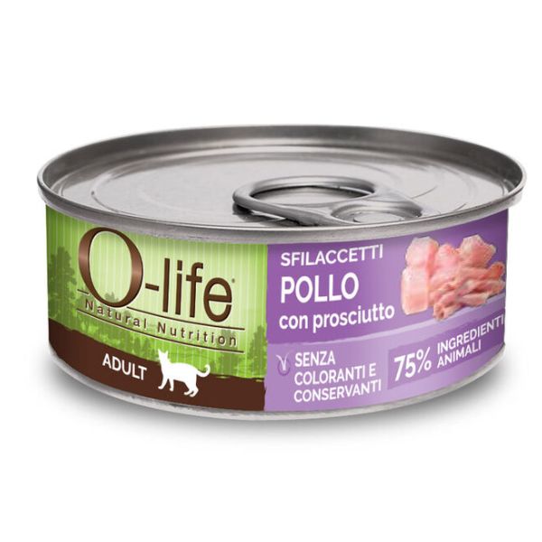foto del prodotto o life cat adult sfilaccetti 70 gr pollo e prosciutto confezione da 6 pezzi cibo monoproteico gatto 1 ordine scegli lo sconto bzr5 bzr20 200 punti fedelt 