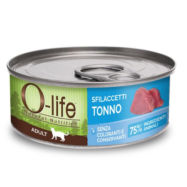 foto del prodotto o life cat adult sfilaccetti 70 gr tonno confezione da 6 pezzi cibo monoproteico gatto 1 ordine scegli lo sconto bzr5 bzr20 200 punti fedelt 
