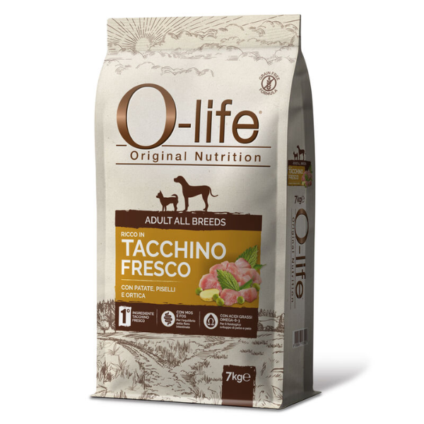 foto del prodotto o life dog adult all breeds grain free tacchino e patate 7 kg scadenza 30 09 2025 1 ordine scegli lo sconto bzr5 bzr20 200 punti fedelt 
