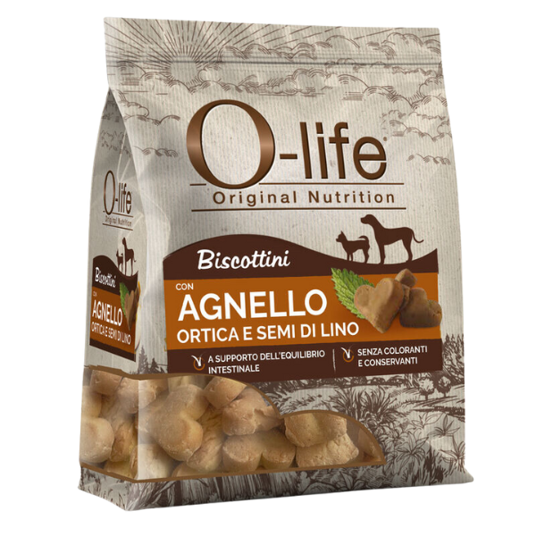 foto del prodotto o life dog adult biscotti per cani 200 gr agnello, ortica e semi di lino 1 ordine scegli lo sconto bzr5 bzr20 200 punti fedelt 