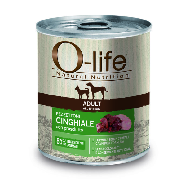 foto del prodotto o life dog adult grain free pezzettoni monoproteici 400 gr o life grain free monoproteico 400 gr cinghiale con prosciutto umido monoproteico cane 1 ordine scegli lo sconto bzr5 bzr20 200 punti fedelt 