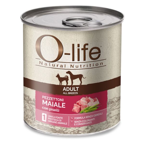 foto del prodotto o life dog adult grain free pezzettoni monoproteici 400 gr o life grain free monoproteico 400 gr maiale e piselli umido monoproteico cane 1 ordine scegli lo sconto bzr5 bzr20 200 punti fedelt 