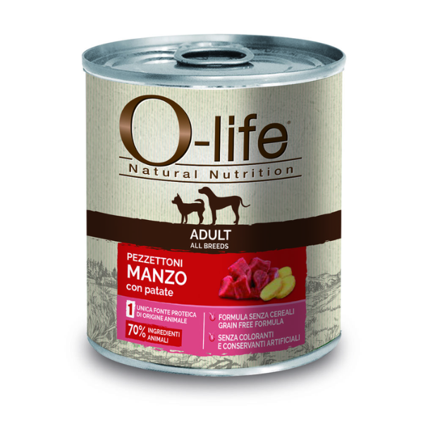 foto del prodotto o life dog adult grain free pezzettoni monoproteici 400 gr o life grain free monoproteico 400 gr manzo e patate umido monoproteico cane 1 ordine scegli lo sconto bzr5 bzr20 200 punti fedelt 