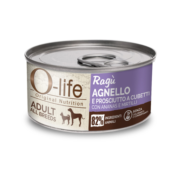 foto del prodotto o life dog adult rag 150 gr agnello e prosciutto a cubetti con ananas e mirtilli confezione da 6 pezzi cibo umido per cani 1 ordine scegli lo sconto bzr5 bzr20 200 punti fedelt 
