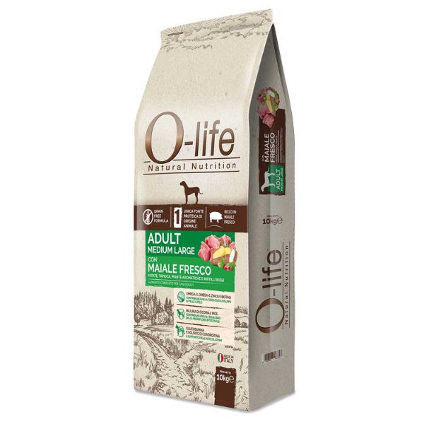 foto del prodotto o life dog grain free adult medium large maiale fresco e patate 10 kg 1 ordine scegli lo sconto bzr5 bzr20 200 punti fedelt 