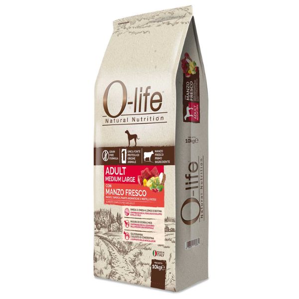 foto del prodotto o life dog grain free adult medium large manzo fresco 10 kg 1 ordine scegli lo sconto bzr5 bzr20 200 punti fedelt 