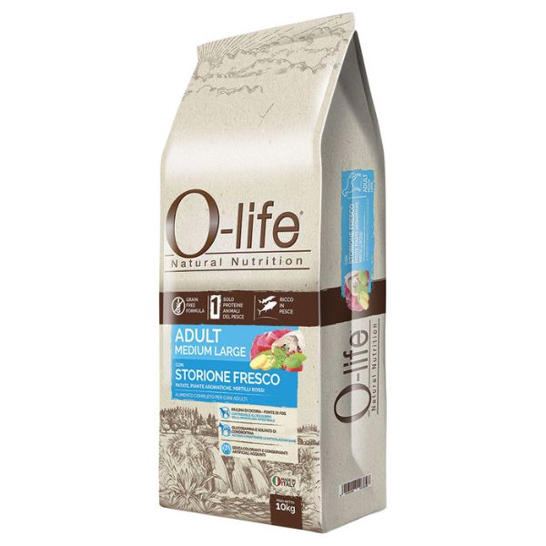 foto del prodotto o life dog grain free adult medium large storione e tonno 10 kg 1 ordine scegli lo sconto bzr5 bzr20 200 punti fedelt 