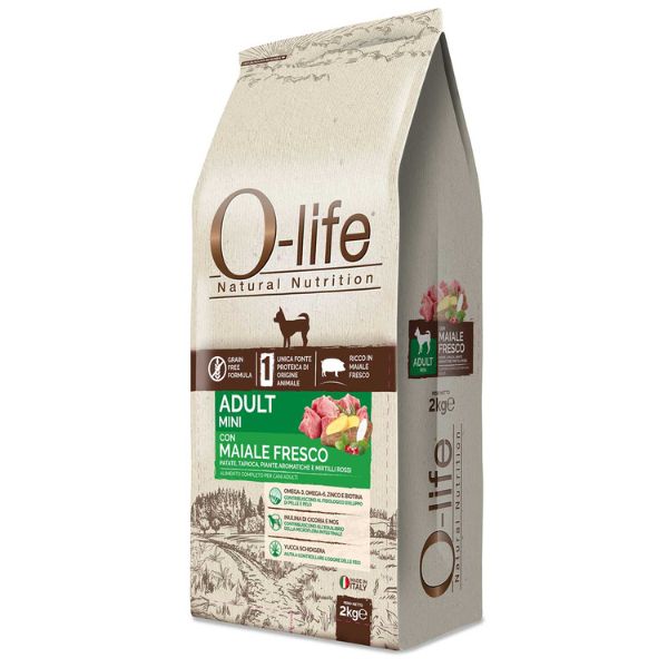 foto del prodotto o life dog grain free adult mini maiale fresco e patate mini maiale e patate da 2 kg 1 ordine scegli lo sconto bzr5 bzr20 200 punti fedelt 