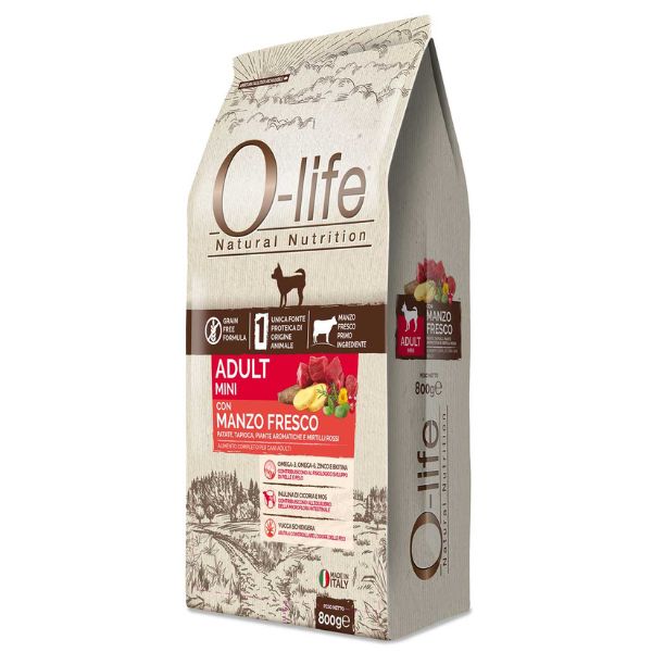 foto del prodotto o life dog grain free adult mini manzo fresco 800 gr 1 ordine scegli lo sconto bzr5 bzr20 200 punti fedelt 