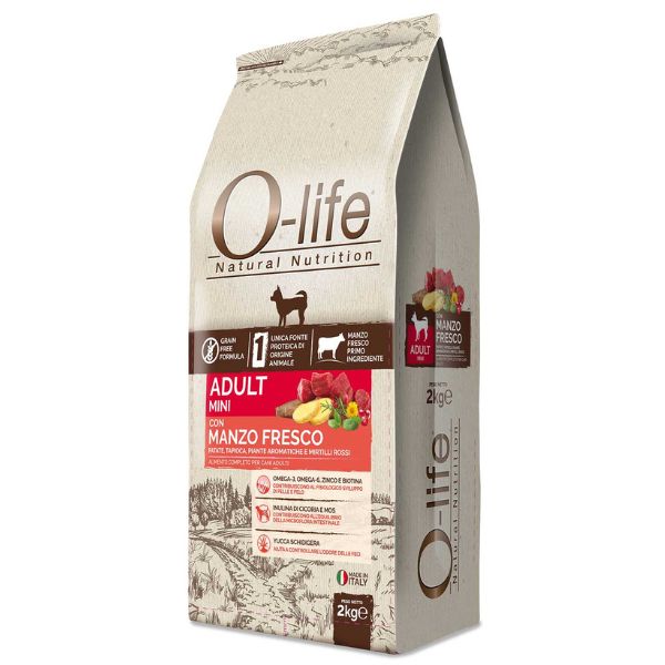 foto del prodotto o life dog grain free adult mini manzo fresco mini manzo da 2 kg 1 ordine scegli lo sconto bzr5 bzr20 200 punti fedelt 