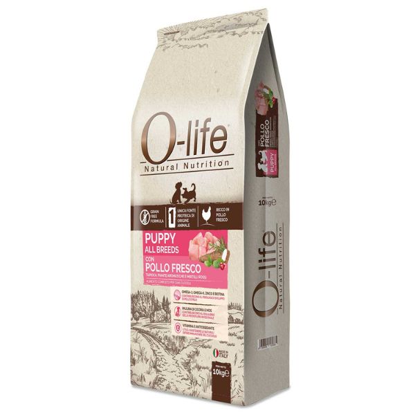 foto del prodotto o life dog grain free puppy all breeds pollo fresco 10 kg 1 ordine scegli lo sconto bzr5 bzr20 200 punti fedelt 