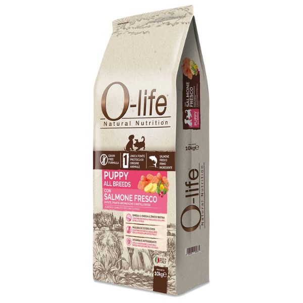 foto del prodotto o-life dog grain free puppy all breeds salmone fresco - 10 kg - spedizione gratis da 39€