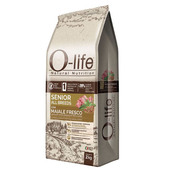 foto del prodotto o life dog grain free senior all breeds maiale fresco 2 kg 1 ordine scegli lo sconto bzr5 bzr20 200 punti fedelt 