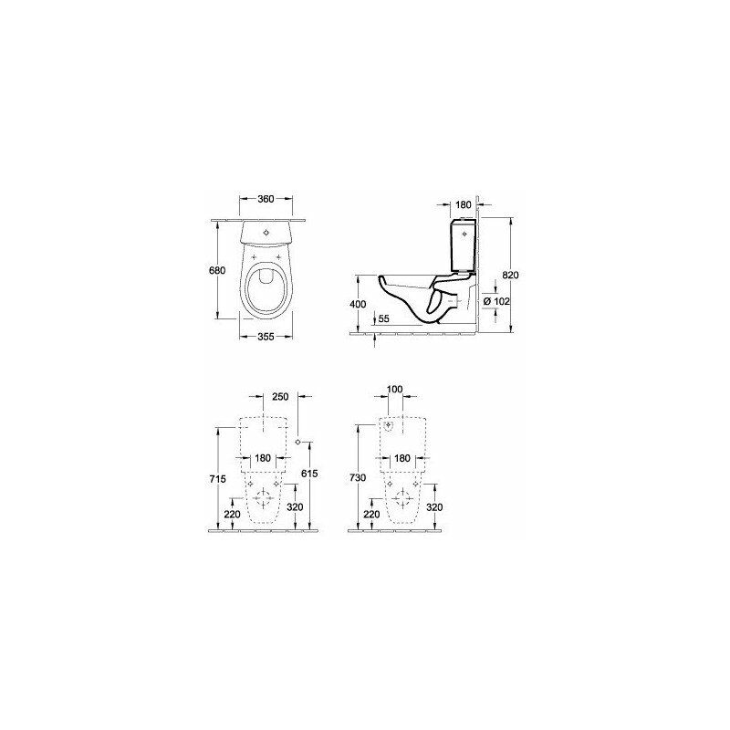 foto del prodotto o.novo, accessori, meccanismo a pulsante dualflush, cromato, alimentazione laterale o posteriore, sanitari in porcellana white ceramicplus