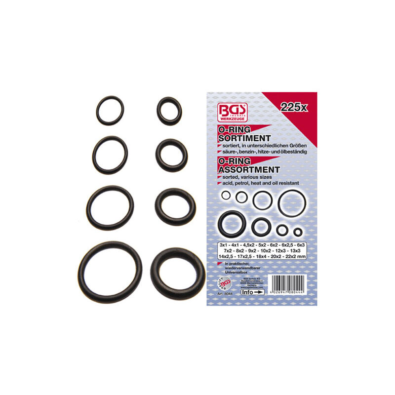 foto del prodotto o ring da 3 a 22 mm assortimento 225 pezzi