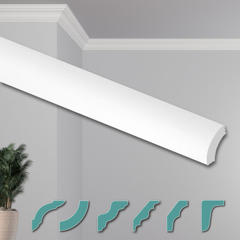 immagine 0 del prodotto o stucchi per soffitto moderni in xps styropor bianco, 2 metri profili di cornici decorative zg2 22 x 22 mm, 2 metri 1 pezzo hexim