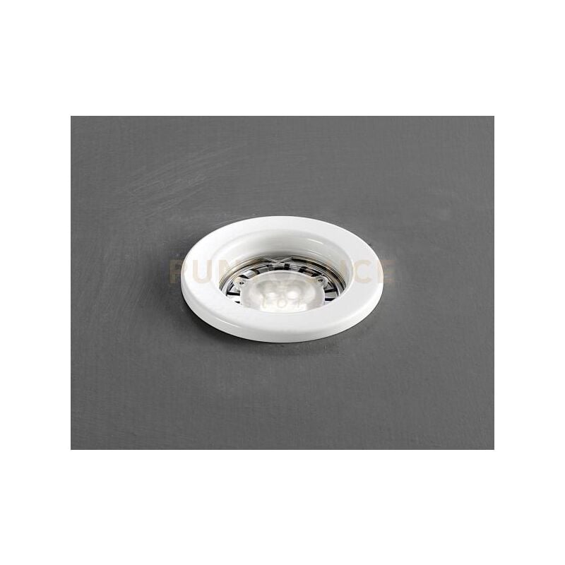 foto del prodotto oasis faretto incasso fisso tondo in acciaio bianco opaco gu10