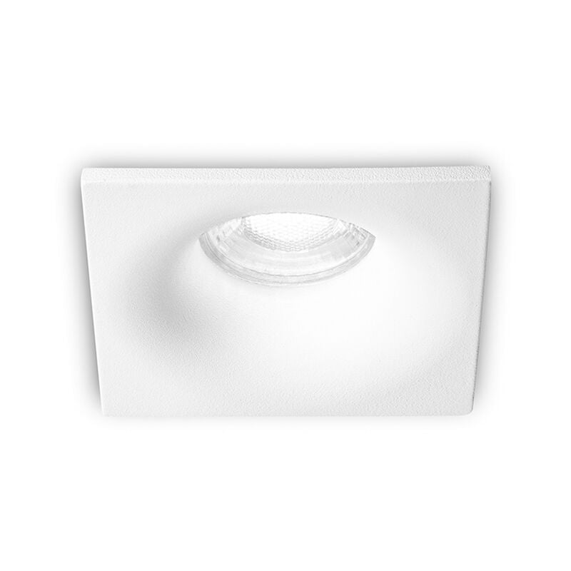 foto del prodotto oasis faretto quadrato incasso fisso in acciaio bianco attacco gu10 8,5cm