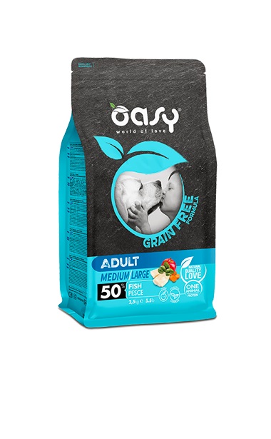 foto del prodotto oasy cane grain free adulto medium amp large pesce 2,5 kg