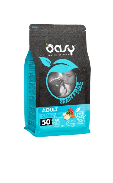 foto del prodotto oasy cane grain free adulto small&amp;mini pesce 2,5 kg