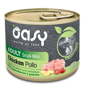 foto del prodotto oasy cane grain free adulto small amp mini tocchetti di pollo, pomodorini amp patate 200 gr