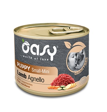 foto del prodotto oasy cane grain free puppy small amp mini tocchetti di agnello amp verdure 200 gr