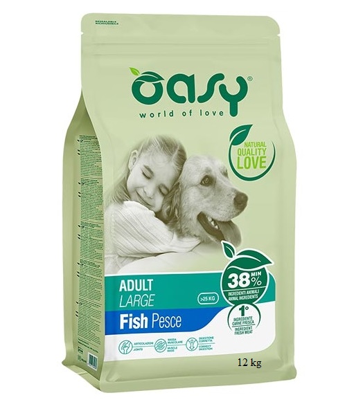 foto del prodotto oasy cane lifestage adulto large pesce 12 kg
