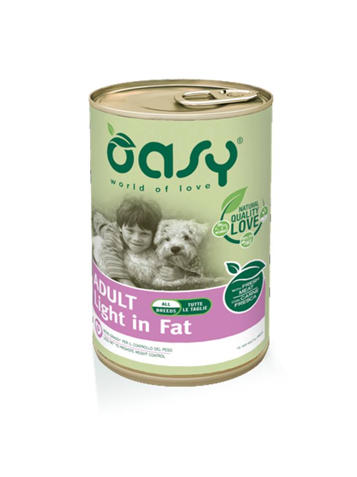 foto del prodotto oasy cane lifestage adulto light in fat pollo 400 gr