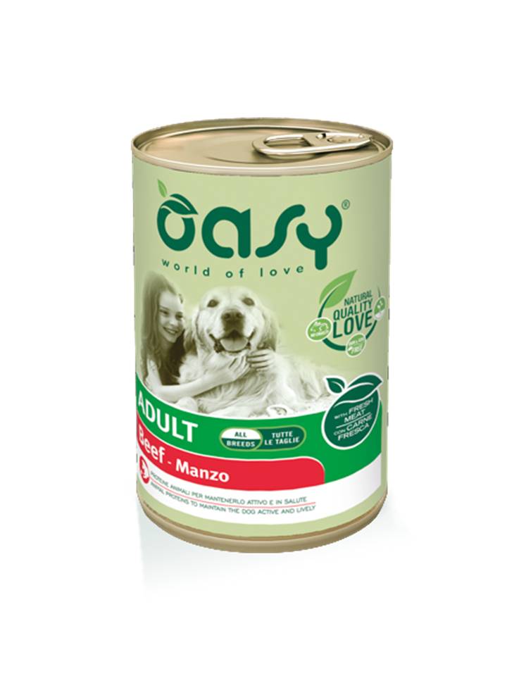foto del prodotto oasy cane lifestage adulto manzo 400 gr