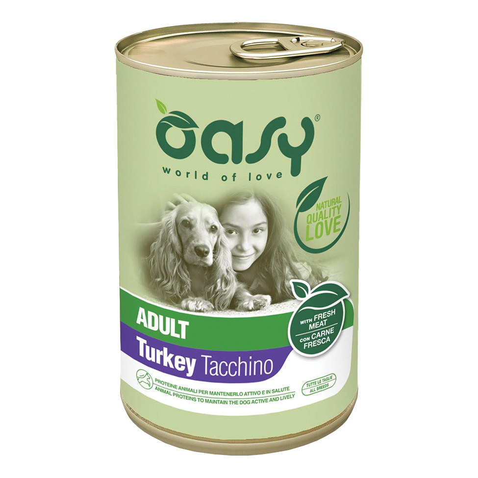 foto del prodotto oasy cane lifestage adulto tacchino 400 gr