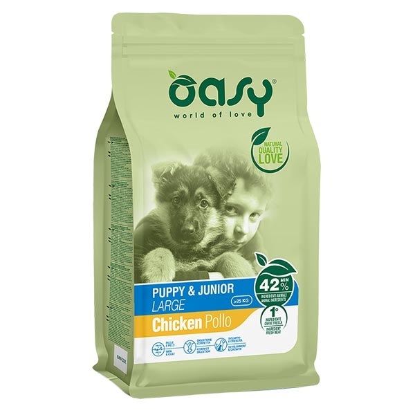 foto del prodotto oasy cane lifestage puppy amp junior large pollo 3 kg new pack