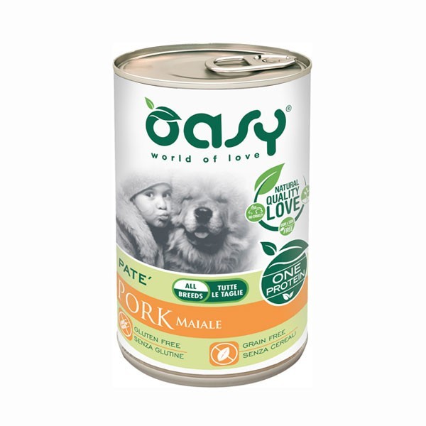 foto del prodotto oasy cane oap adulto medium amp large maiale 400 gr
