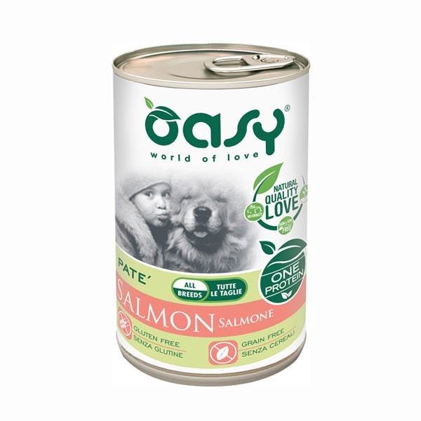 foto del prodotto oasy cane oap adulto medium amp large salmone 400 gr