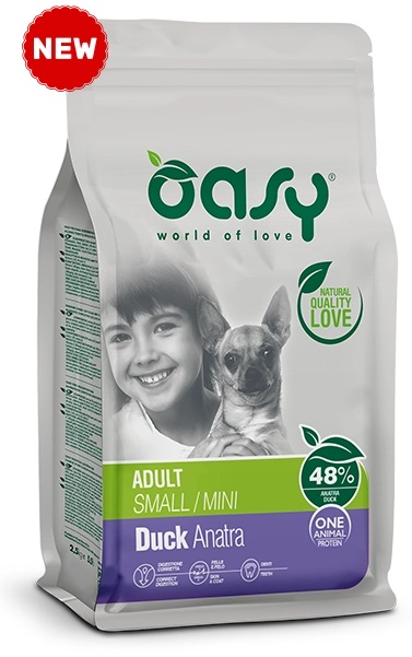 foto del prodotto oasy cane oap adulto small amp mini anatra 2,5 kg