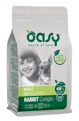 foto del prodotto oasy cane oap adulto small amp mini coniglio 2,5 kg new pack