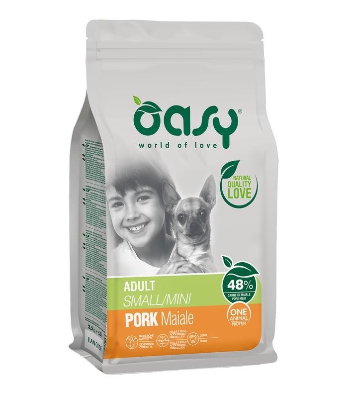 foto del prodotto oasy cane oap adulto small&amp;mini maiale 800 gr new pack