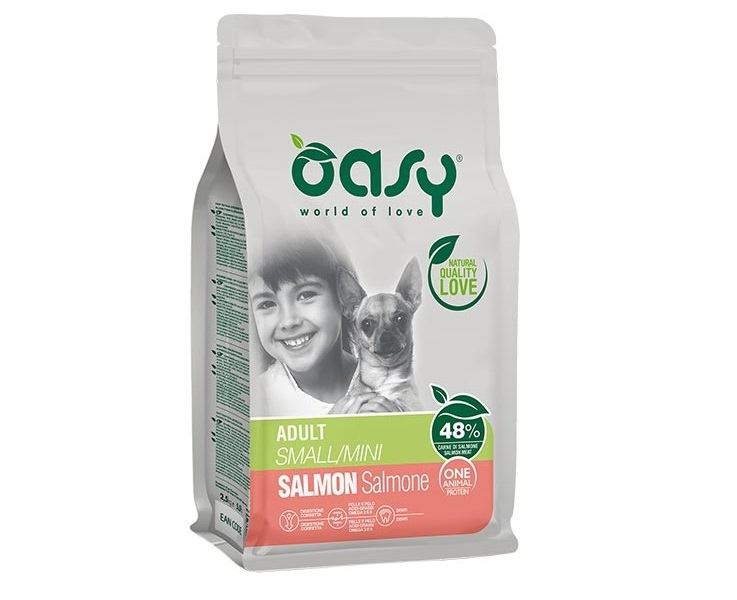 foto del prodotto oasy cane oap adulto small amp mini salmone 2,5 kg new pack
