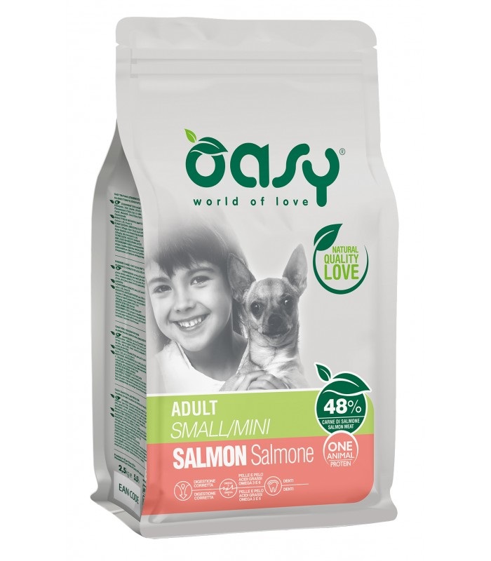 foto del prodotto oasy cane oap adulto small&amp;mini salmone 800 gr new pack