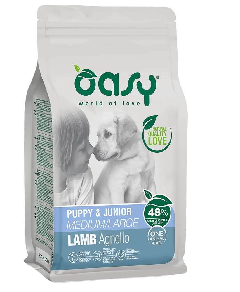 foto del prodotto oasy cane oap puppy amp junior medium amp large agnello 12 kg new pack