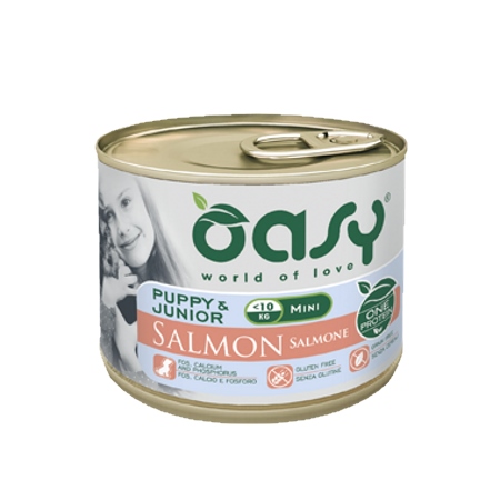 foto del prodotto oasy cane oap puppy amp junior small amp mini salmone 200 gr