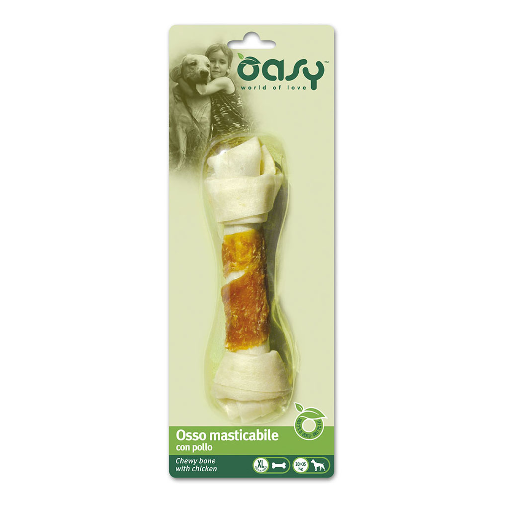 foto del prodotto oasy cane snack osso masticabile pollo tg.xl 98 gr